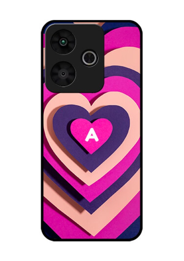 Redmi 13 5G Custom Glass Phone CaseCute Heart Pattern Design