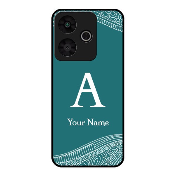 Redmi 13 5G Custom Glass Phone CaseLine Art Pattern With Custom Name Design Redmi 13 5G Custom Glass Phone CaseLine Art Pattern With Custom Name Design