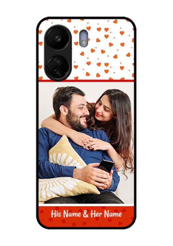 Xiaomi Redmi 13C 4G Custom Glass Phone Case - Orange Love Symbol Design