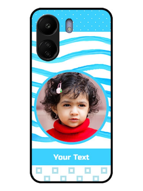 Custom Xiaomi Redmi 13C 4G Custom Glass Phone Case - Simple Blue Case Design