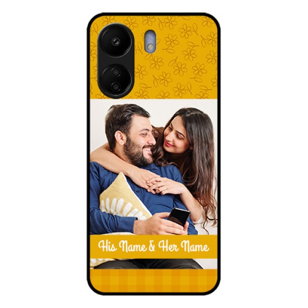 Xiaomi Redmi 13C 4G Custom Glass Phone Case - Yellow Floral Design Xiaomi Redmi 13C 4G Custom Glass Phone Case - Yellow Floral Design