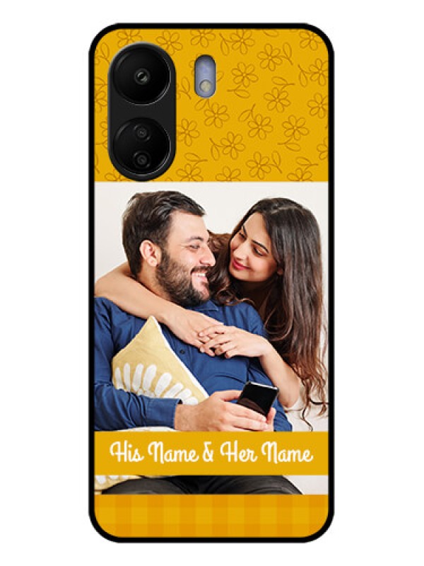 Custom Xiaomi Redmi 13C 4G Custom Glass Phone Case - Yellow Floral Design