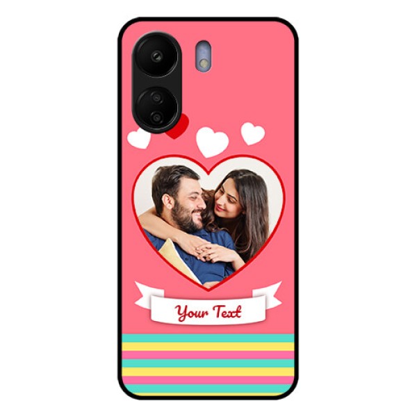 Xiaomi Redmi 13C 4G Custom Glass Phone Case - Love Shapes Doodle Design