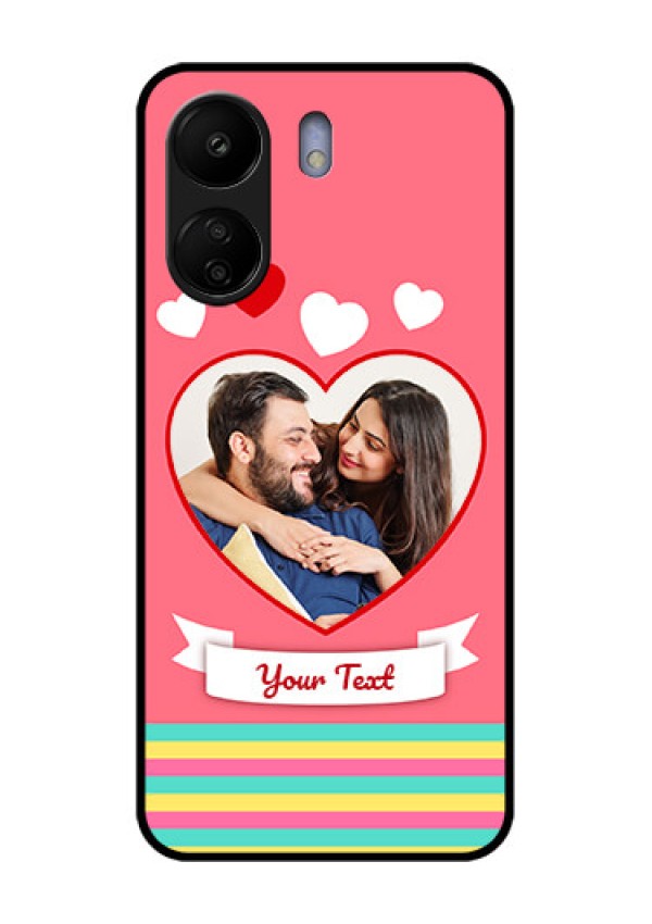 Xiaomi Redmi 13C 4G Custom Glass Phone Case - Love Shapes Doodle Design