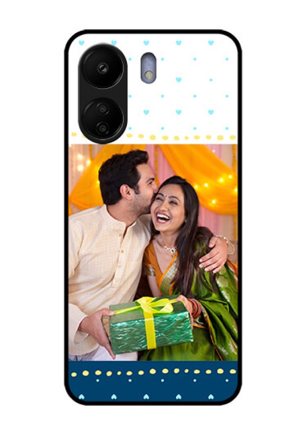 Xiaomi Redmi 13C 4G Custom Glass Phone Case - White And Blue Abstract Design