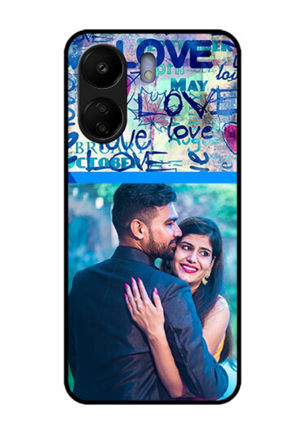 Xiaomi Redmi 13C 4G Custom Glass Phone Case - Colorful Love Design