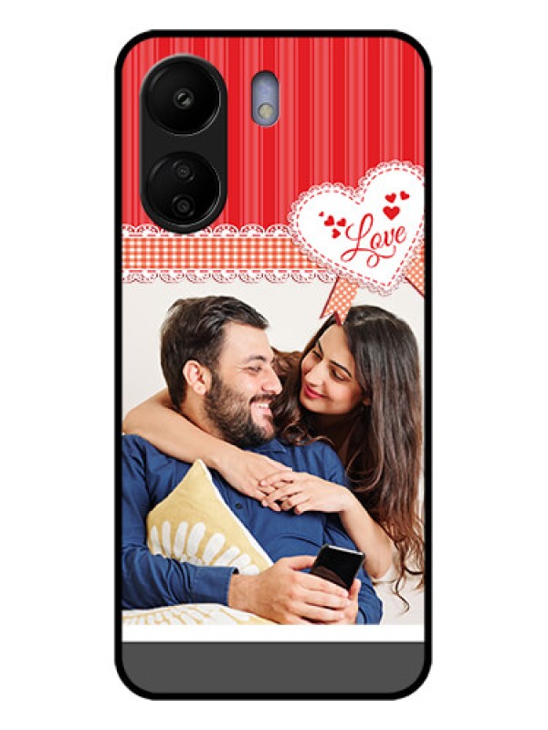 Custom Xiaomi Redmi 13C 4G Custom Glass Phone Case - Red Love Pattern Design
