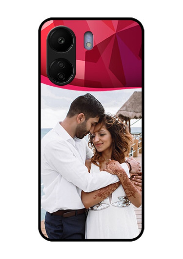 Xiaomi Redmi 13C 4G Custom Glass Phone Case - Red Abstract Design