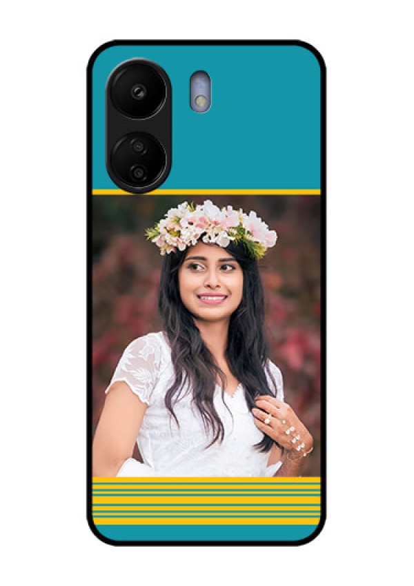 Xiaomi Redmi 13C 4G Custom Glass Phone Case - Yellow & Blue Design