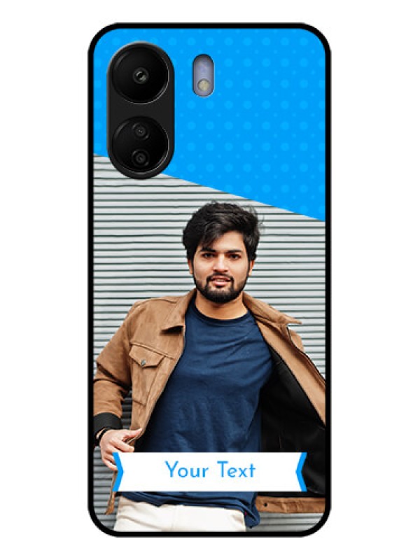 Custom Xiaomi Redmi 13C 4G Custom Glass Phone Case - Simple Blue Color Design