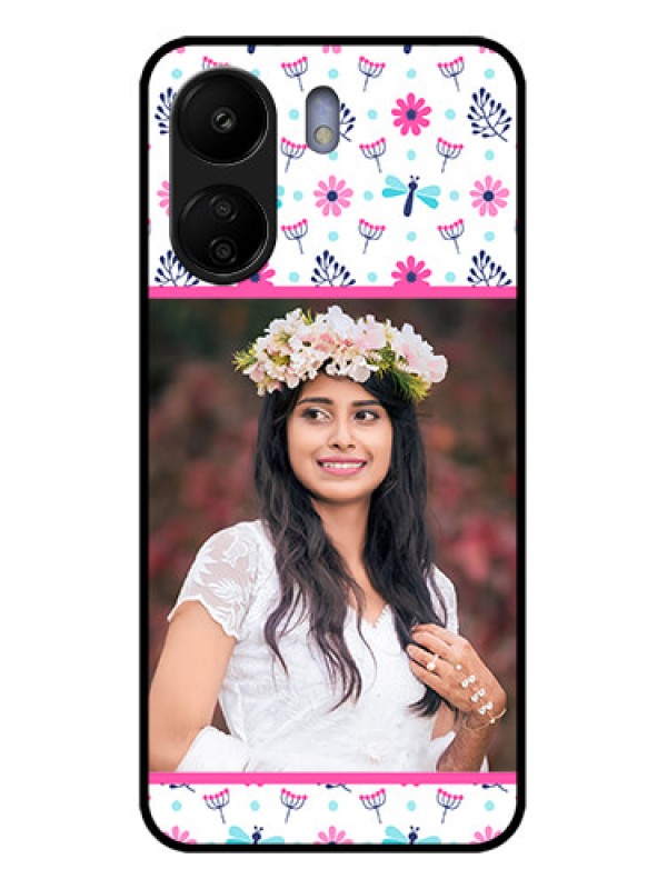 Custom Xiaomi Redmi 13C 4G Custom Glass Phone Case - Colorful Flower Design