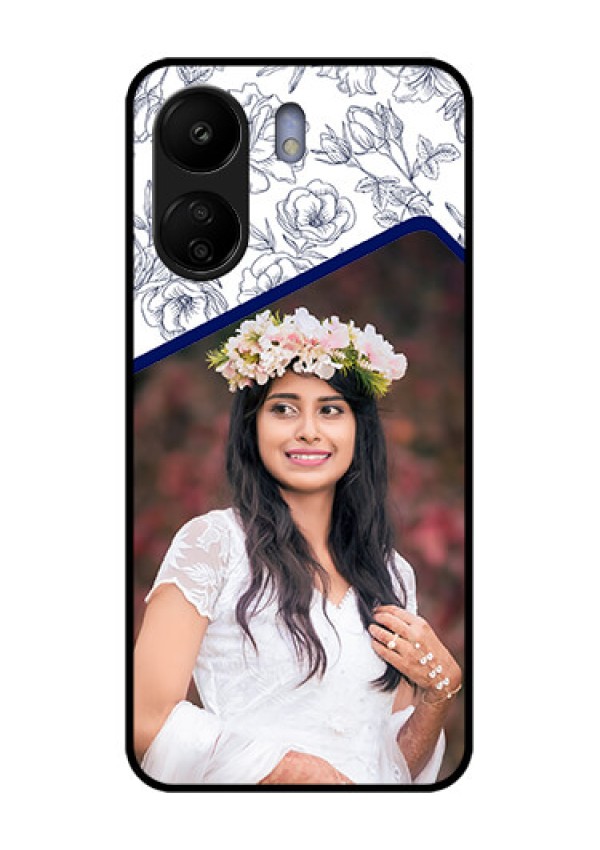 Xiaomi Redmi 13C 4G Custom Glass Phone Case - Classy Floral Design