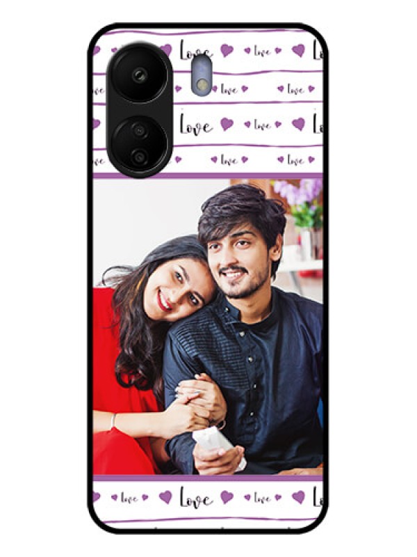 Custom Xiaomi Redmi 13C 4G Custom Glass Phone Case - Couples Heart Design