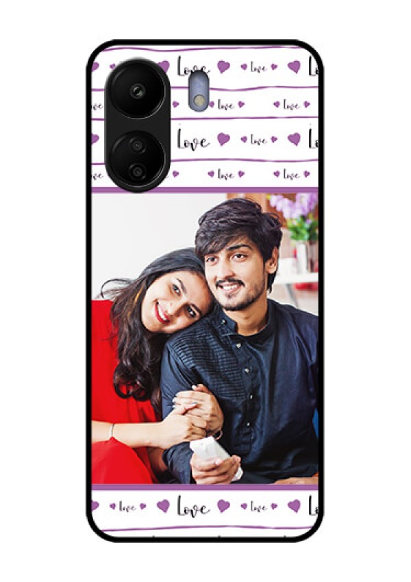 Xiaomi Redmi 13C 4G Custom Glass Phone Case - Couples Heart Design