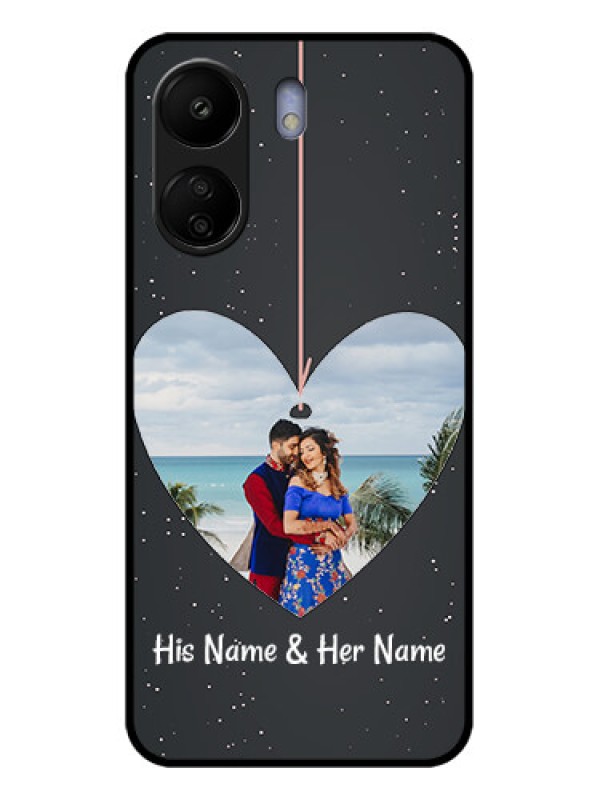 Custom Xiaomi Redmi 13C 4G Custom Glass Phone Case - Hanging Heart Design