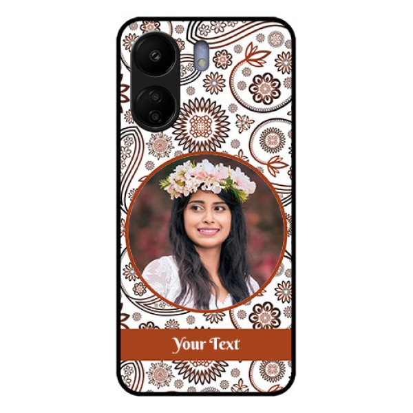 Xiaomi Redmi 13C 4G Custom Glass Phone Case - Abstract Flower Design Xiaomi Redmi 13C 4G Custom Glass Phone Case - Abstract Flower Design