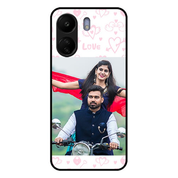 Xiaomi Redmi 13C 4G Custom Glass Phone Case - Pink Flying Heart Design Xiaomi Redmi 13C 4G Custom Glass Phone Case - Pink Flying Heart Design