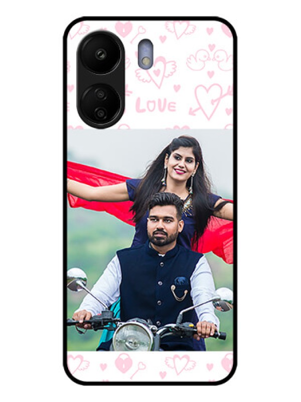 Custom Xiaomi Redmi 13C 4G Custom Glass Phone Case - Pink Flying Heart Design