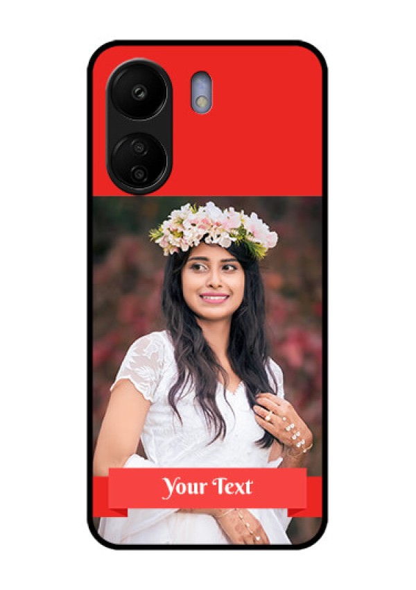 Xiaomi Redmi 13C 4G Custom Glass Phone Case - Simple Red Color Design