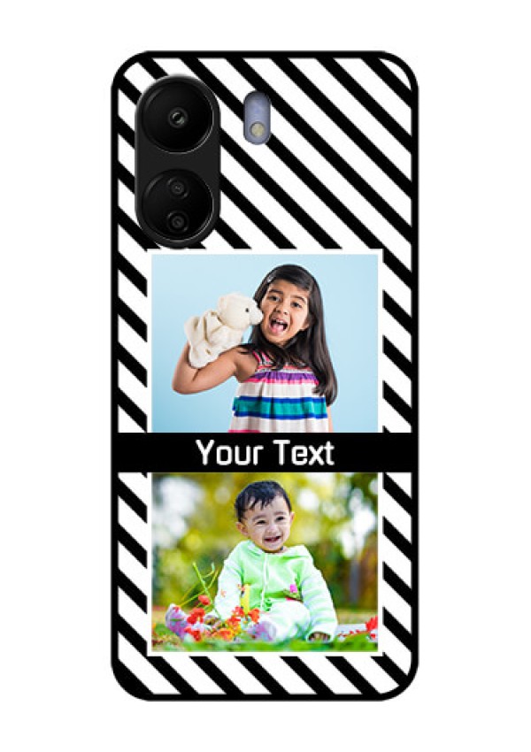 Xiaomi Redmi 13C 4G Custom Glass Phone Case - Black And White Stripes Design