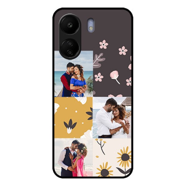 Xiaomi Redmi 13C 4G Custom Glass Phone Case - 3 Images With Floral Design Xiaomi Redmi 13C 4G Custom Glass Phone Case - 3 Images With Floral Design