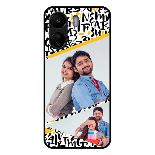 Xiaomi Redmi 13C 4G Custom Glass Phone Case - Letters Pattern Design