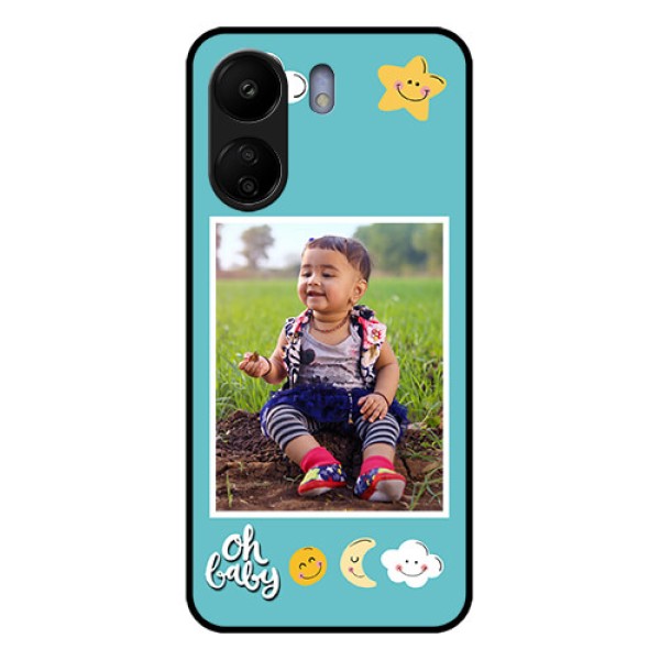 Xiaomi Redmi 13C 4G Custom Glass Phone Case - Smiley Kids Stars Design Xiaomi Redmi 13C 4G Custom Glass Phone Case - Smiley Kids Stars Design