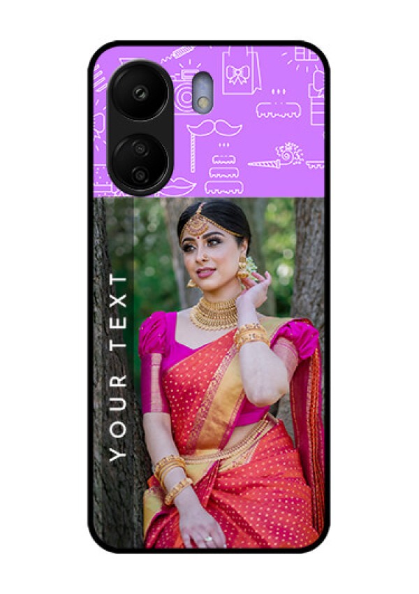 Xiaomi Redmi 13C 4G Custom Glass Phone Case - Birthday Icons Design