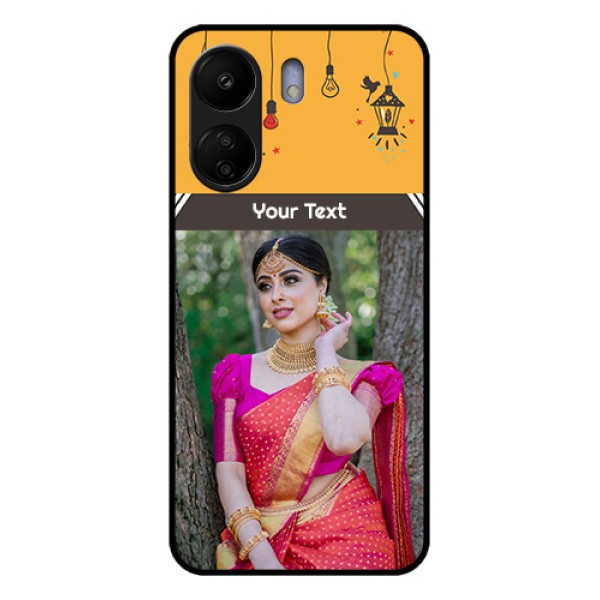 Xiaomi Redmi 13C 4G Custom Glass Phone Case - With Family Picture And Icons Xiaomi Redmi 13C 4G Custom Glass Phone Case - With Family Picture And Icons