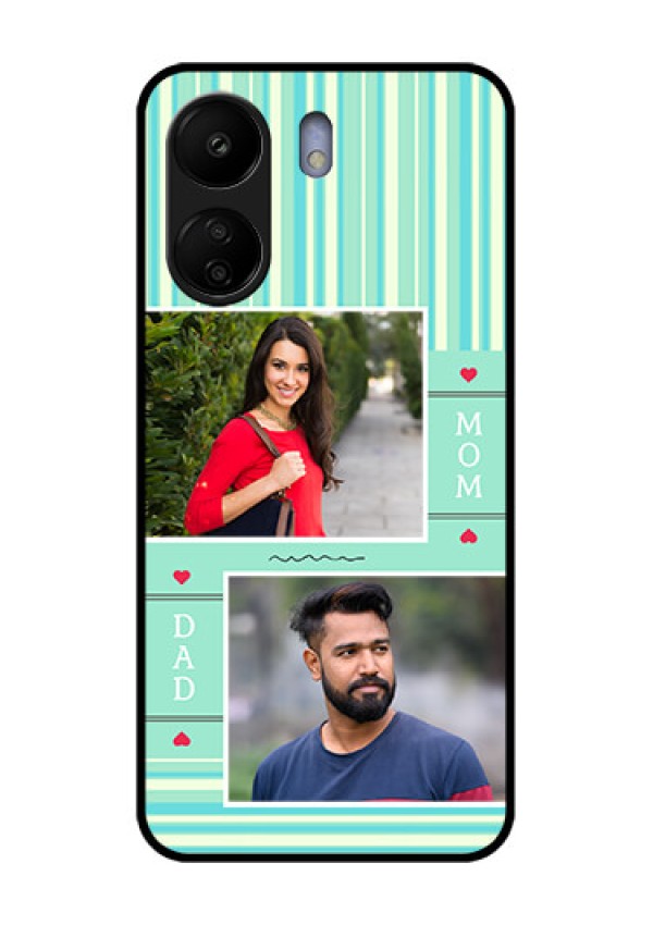 Xiaomi Redmi 13C 4G Custom Glass Phone Case - Mom & Dad Pic Design