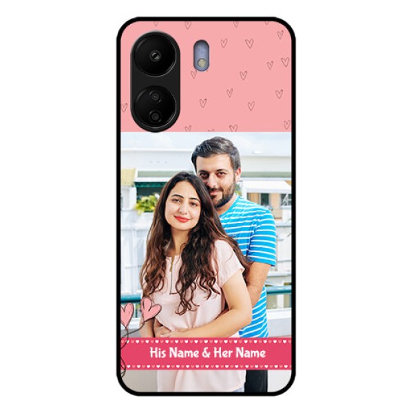 Xiaomi Redmi 13C 4G Custom Glass Phone Case - Love Design Peach Color Xiaomi Redmi 13C 4G Custom Glass Phone Case - Love Design Peach Color