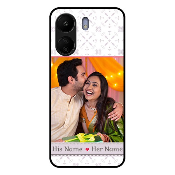 Xiaomi Redmi 13C 4G Custom Glass Phone Case - With Photo And Ethnic Design Xiaomi Redmi 13C 4G Custom Glass Phone Case - With Photo And Ethnic Design