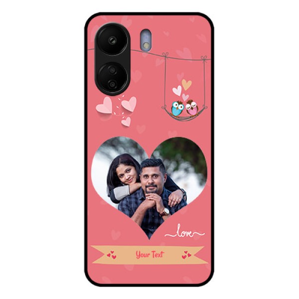 Xiaomi Redmi 13C 4G Custom Glass Phone Case - Peach Color Love Design Xiaomi Redmi 13C 4G Custom Glass Phone Case - Peach Color Love Design