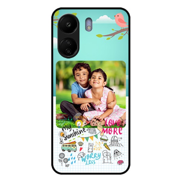 Xiaomi Redmi 13C 4G Custom Glass Phone Case - Doodle Love Design