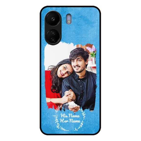Redmi13C 4G Custom Glass Phone Case - Blue Color Vintage Design Redmi13C 4G Custom Glass Phone Case - Blue Color Vintage Design