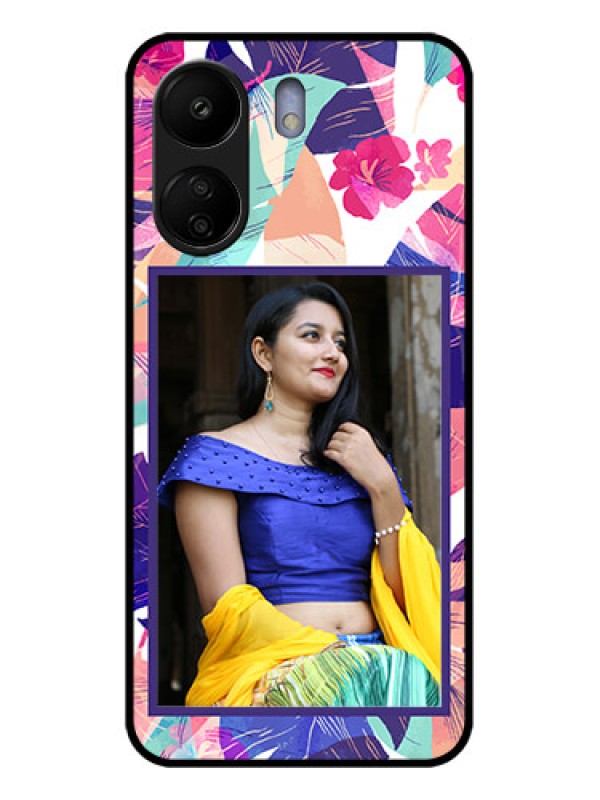 Custom Xiaomi Redmi 13C 4G Custom Glass Phone Case - Abstract Floral Design