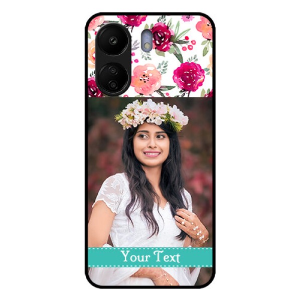 Xiaomi Redmi 13C 4G Custom Glass Phone Case - Water Colors Floral Design Xiaomi Redmi 13C 4G Custom Glass Phone Case - Water Colors Floral Design