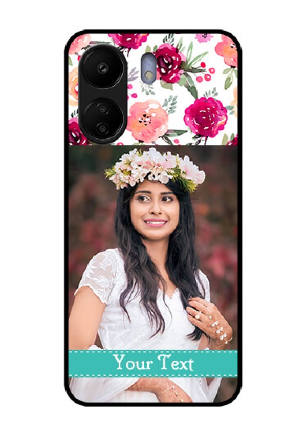 Xiaomi Redmi 13C 4G Custom Glass Phone Case - Water Colors Floral Design
