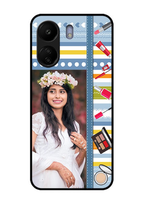 Xiaomi Redmi 13C 4G Custom Glass Phone Case - Makeup Icons Design