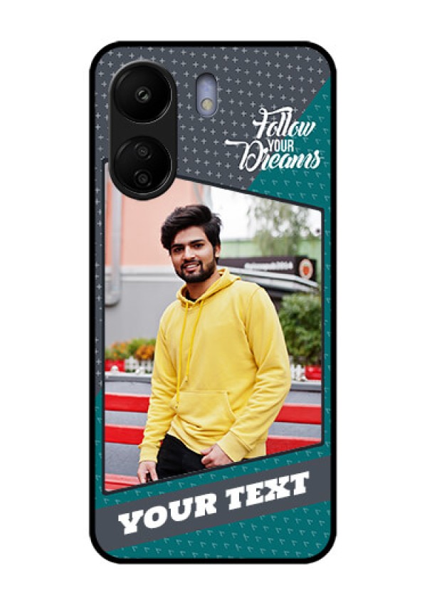 Xiaomi Redmi 13C 4G Custom Glass Phone Case - Background Pattern Design With Quote