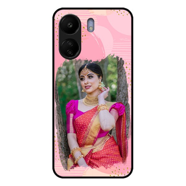 Xiaomi Redmi 13C 4G Custom Glass Phone Case - Gold Glitter Splash Design