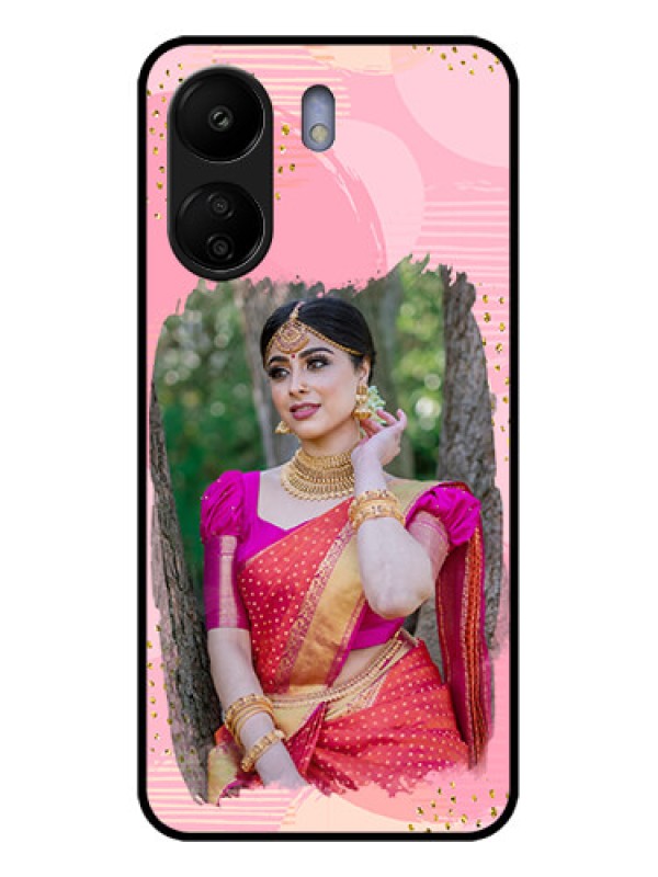 Custom Xiaomi Redmi 13C 4G Custom Glass Phone Case - Gold Glitter Splash Design