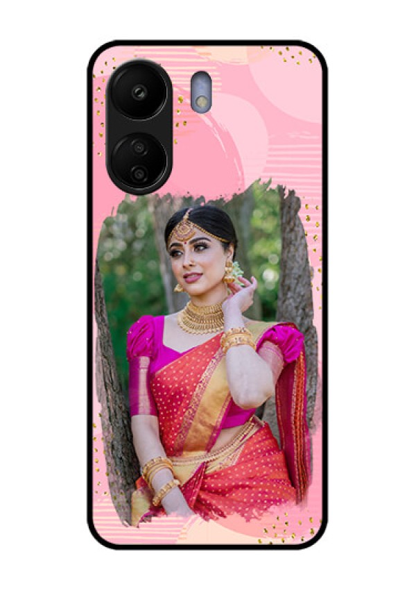 Xiaomi Redmi 13C 4G Custom Glass Phone Case - Gold Glitter Splash Design