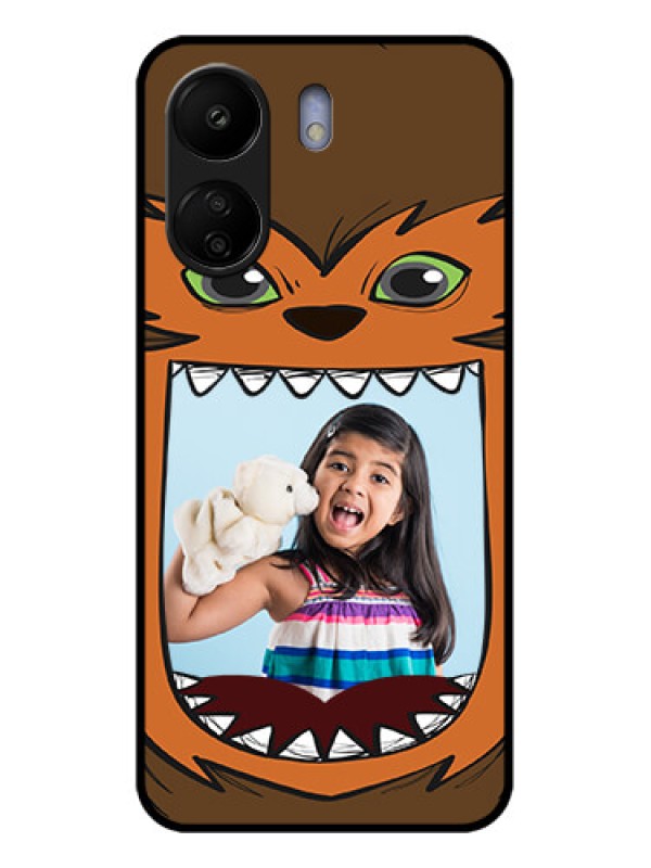 Custom Xiaomi Redmi 13C 4G Custom Glass Phone Case - Owl Monster Back Case Design