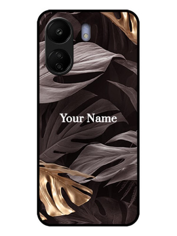 Custom Xiaomi Redmi 13C 4G Custom Glass Phone Case - Wild Leaves Digital Paint Design