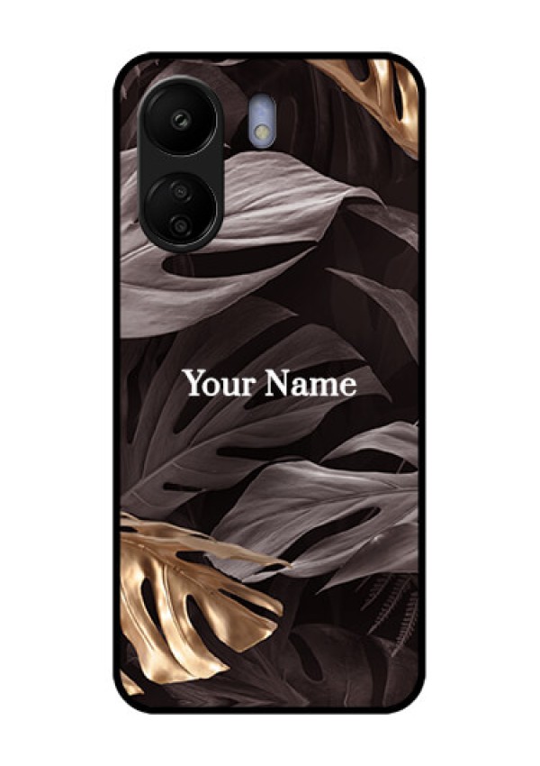 Xiaomi Redmi 13C 4G Custom Glass Phone Case - Wild Leaves Digital Paint Design