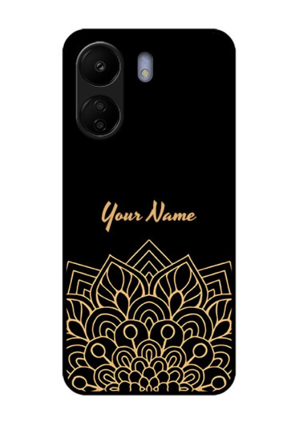 Xiaomi Redmi 13C 4G Custom Glass Phone Case - Golden Mandala Design