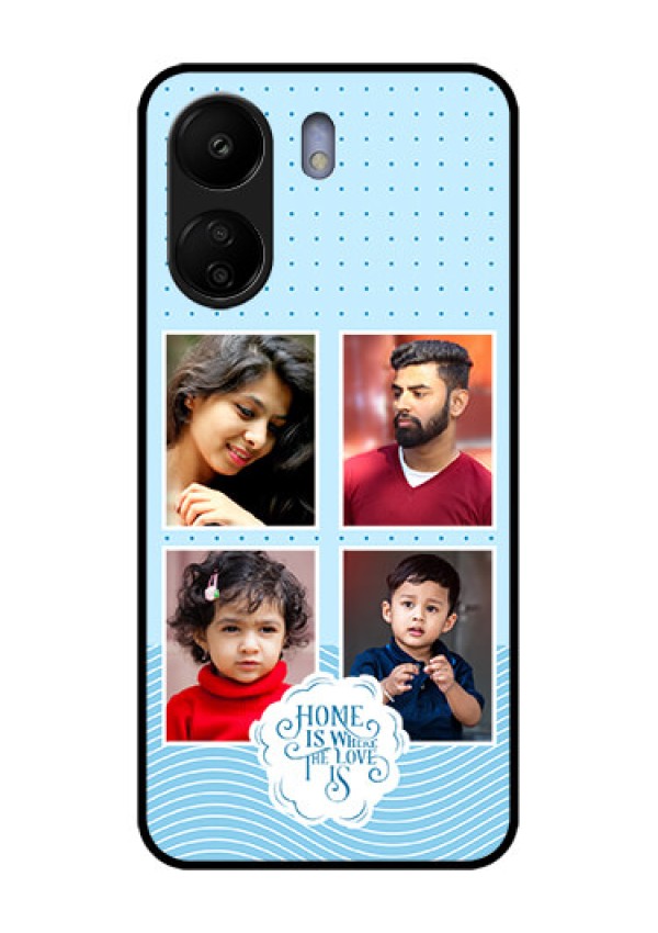 Xiaomi Redmi 13C 4G Custom Glass Phone Case - Cute Love Quote With 4 Pic Upload Design