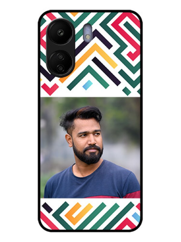 Custom Xiaomi Redmi 13C 4G Custom Glass Phone Case - Colorful Maze Pattern Design