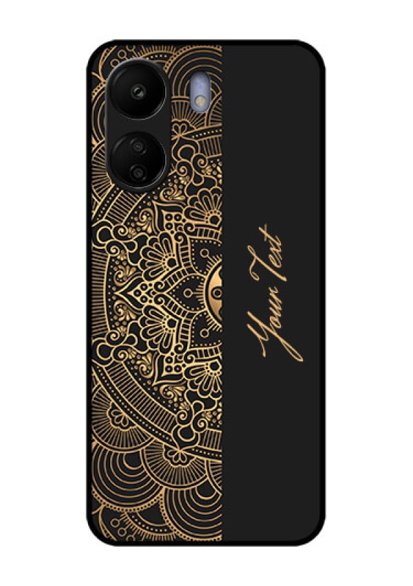 Xiaomi Redmi 13C 4G Custom Glass Phone Case - Mandala Art With Custom Text Design